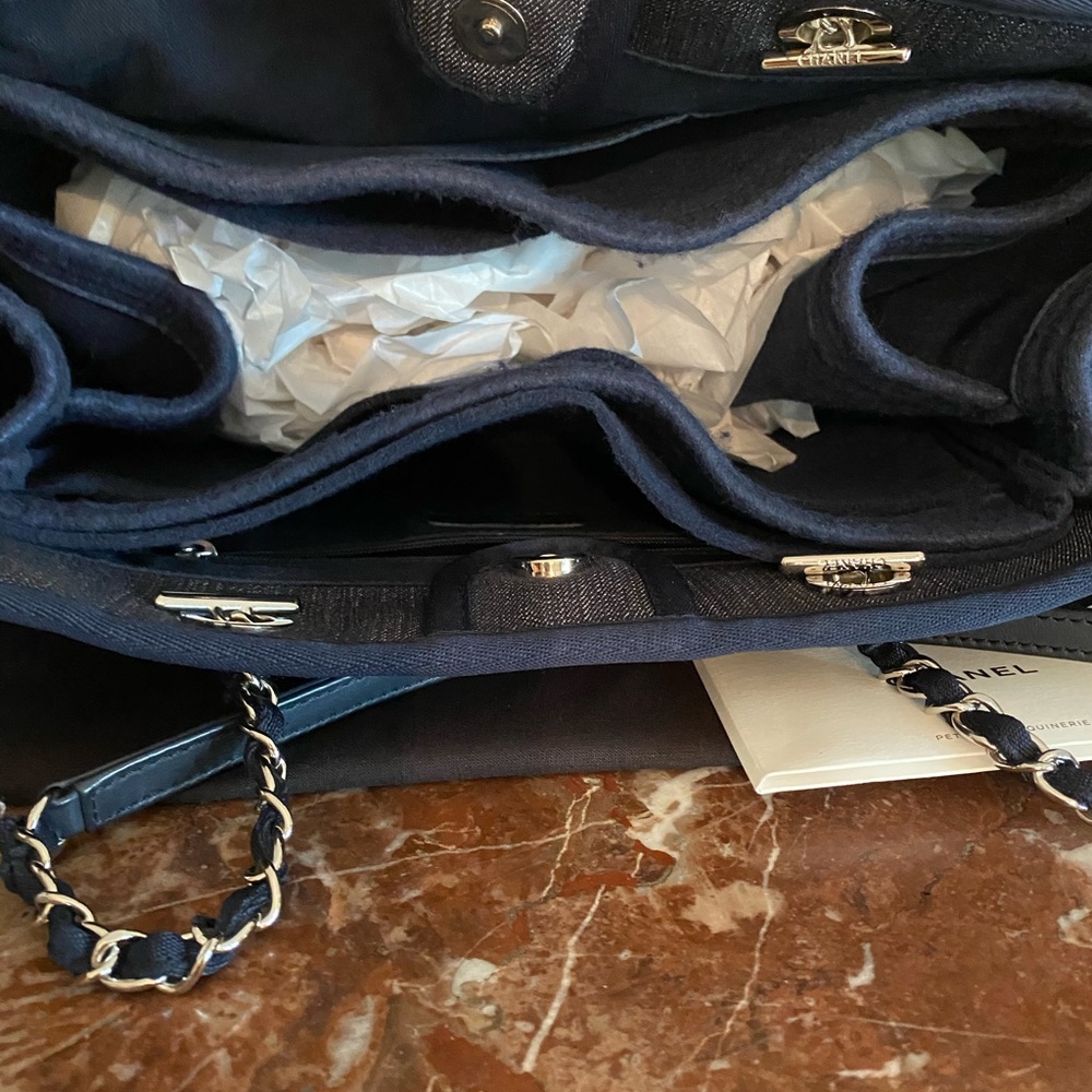 Chanel Deauville Denim Blue Medium MM Tote - Picture 8 of 14